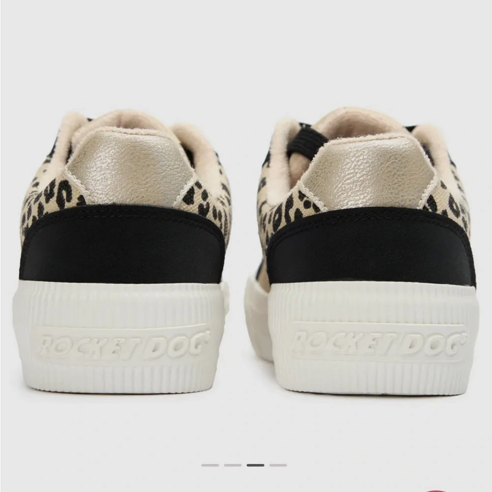 NEW! Rocket Dog Cheery Blocked Sneakers Leopard Cream Black Cheetah NWT Size 8 - Picture 7 of 14